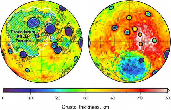 mappa gravitazionale della Luna